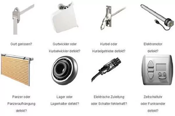 Innenjalousien nach Maß Elemente die beim Rollladen kaputt gehen können.